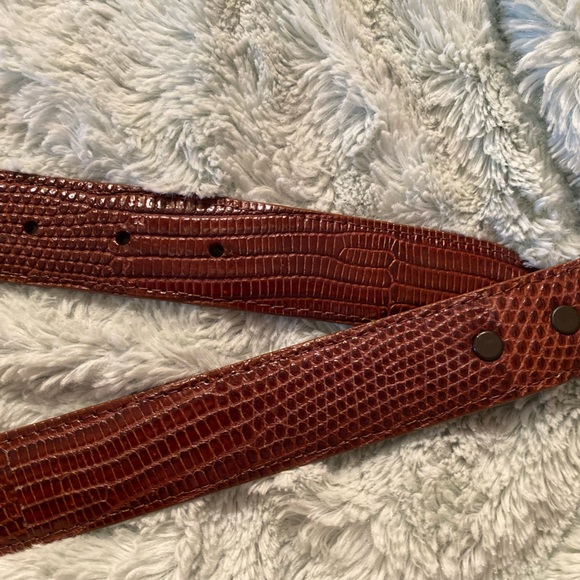 Genuine Lizard Skin Brown Belt size 38 - Never Worn - Picture 1 of 8
